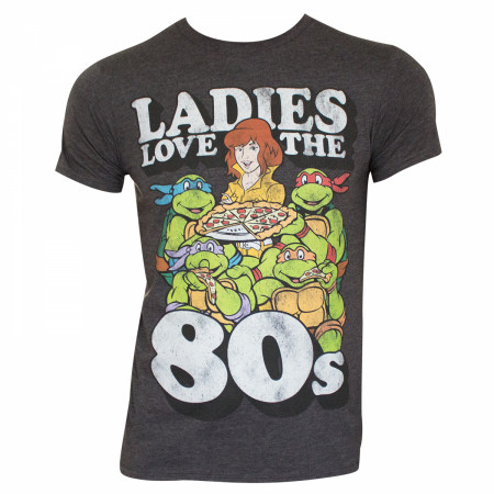 Teenage Mutant Ninja Turtles Grey Ladies Loves The 80's T-Shirt